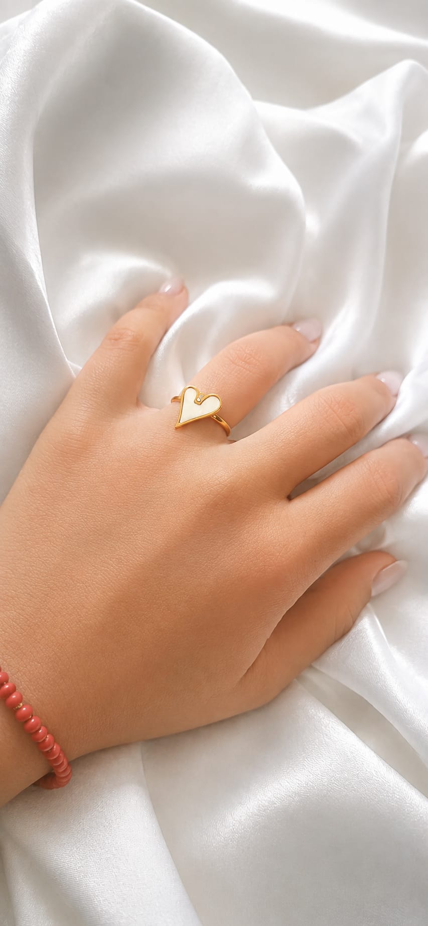 Anello Cuore Perlato