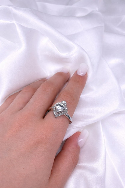 Anello Cuore Sacro in Acciaio Inox