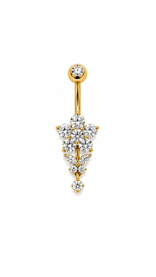 Piercing Ombelico Golden Flower