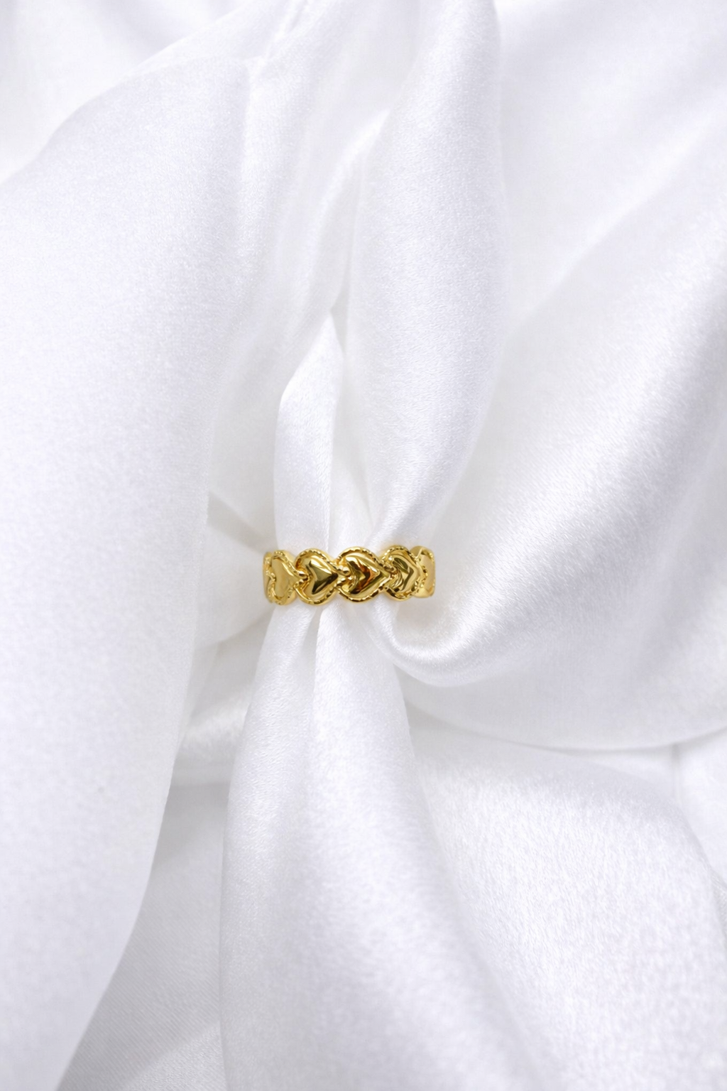 Anello Cuori in Acciaio Inox