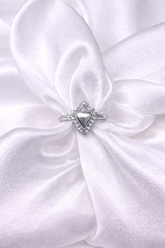 Anello Cuore Sacro in Acciaio Inox