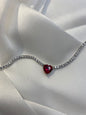 Collana Tennis Cuore in Argento 925 con Zirconi