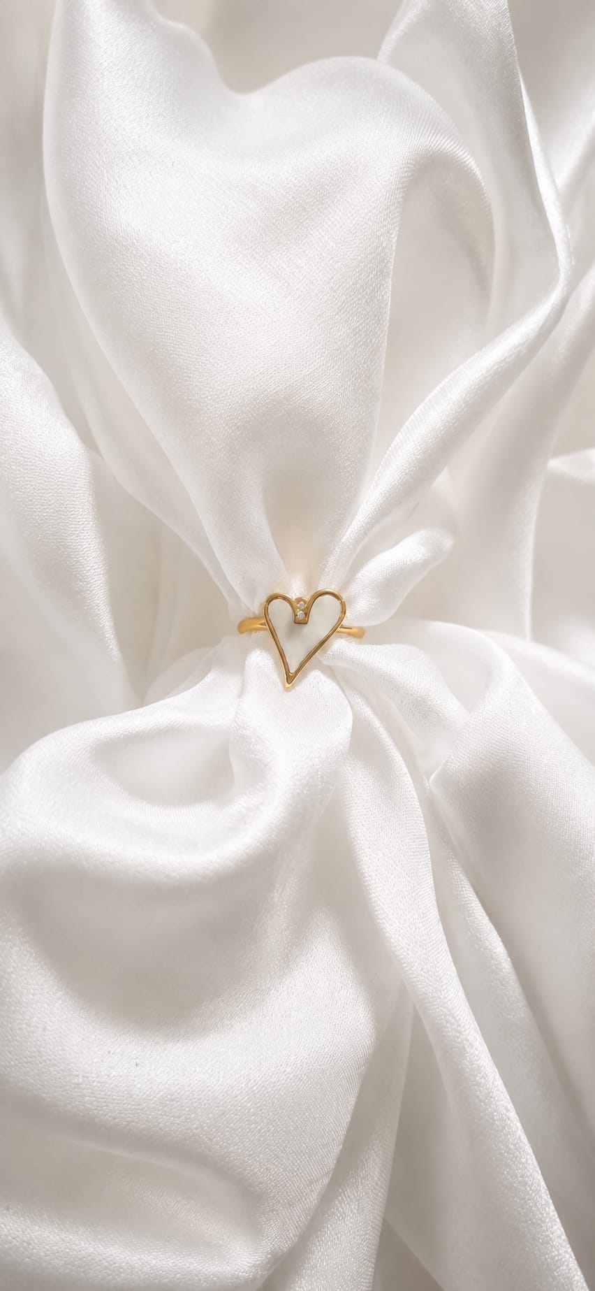 Anello Cuore Perlato
